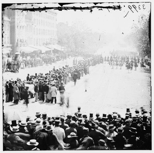 Washington, District of Columbia. The Grand Review of the Army. Gen. John A. Logan's 15th Army Corps passing on Pennsylvania Avenue near the Treasury