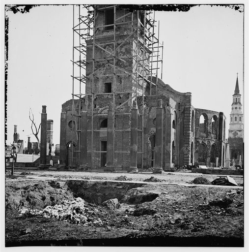 Charleston, South Carolina. Ruins of Circular Church and Secession Hall