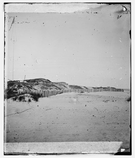 Charleston, South Carolina (vicinity). View of Forts Wagner & Gregg on Morris Island, evacuated by Confederates, September 6, 1863
