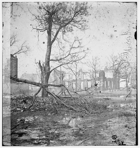 Savannah, Georgia. Ruins of houses