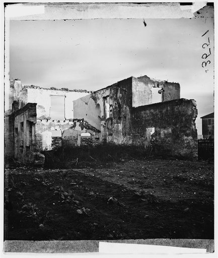 Savannah, Georgia. Ruins of houses