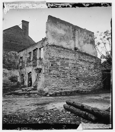 Savannah, Georgia. Ruins of houses