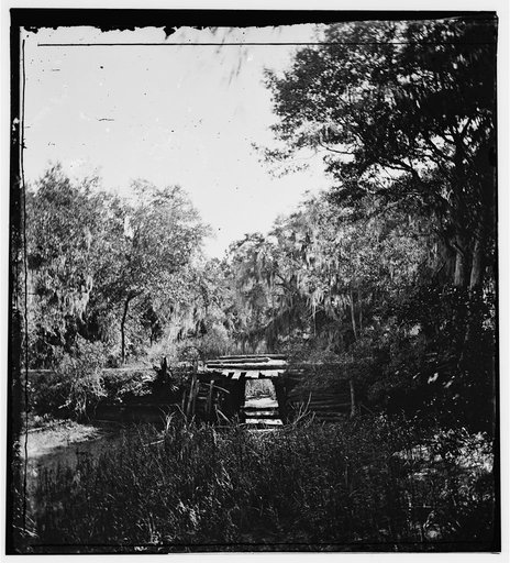 Savannah, Georgia]. Bridge over stream