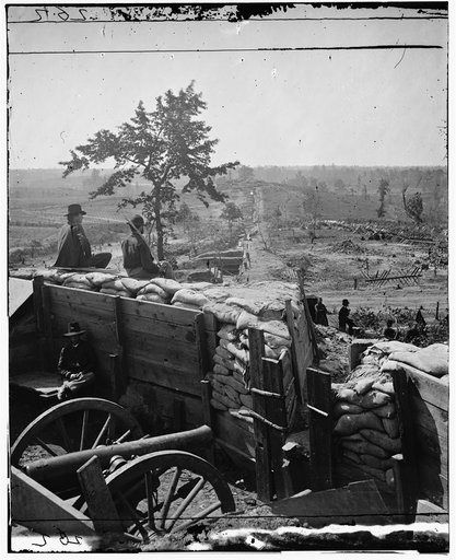 Atlanta, Georgia. Federal troops in Confederate fort