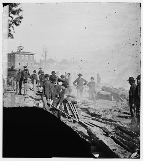 Atlanta, Georgia. Sherman's men destroying railroad