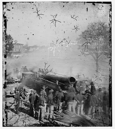 Atlanta, Georgia. Sherman's men destroying railroad