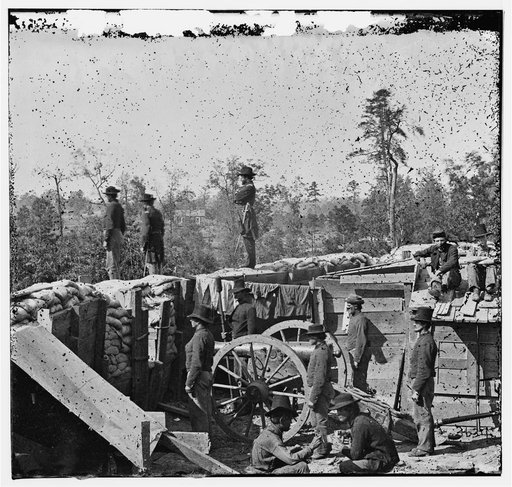 Atlanta, Georgia. Sherman's men in Confederate fort east of Atlanta