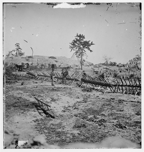 Atlanta, Georgia. Confederate fortifications (Shown is George N. Barnard, photographer and his dark room)