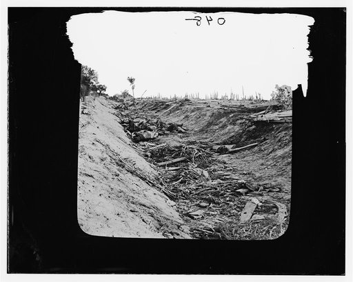 Antietam, Maryland. Confederate dead in a ditch on the right wing