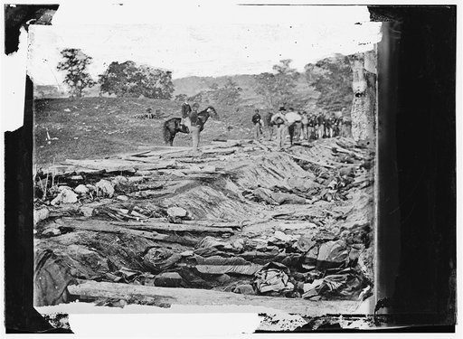 Antietam, Maryland. Ditch with bodies of soldiers on right wing used as a rifle pit by Confederates