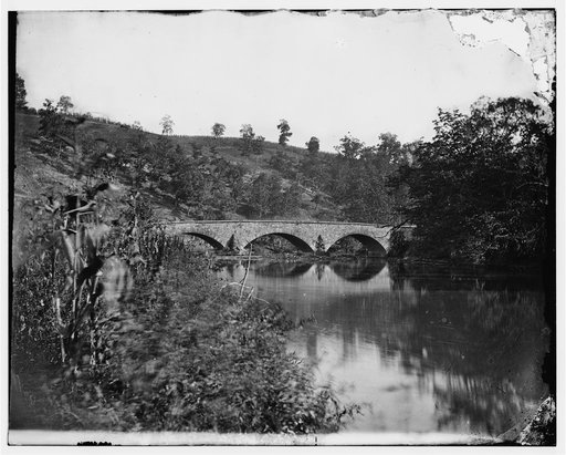 Antietam, Maryland. Antietam Bridge, looking down stream