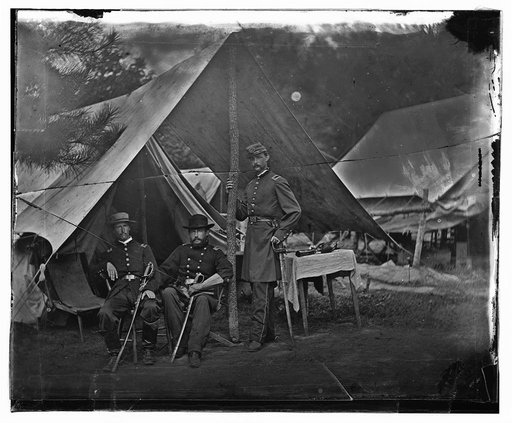 Harrison's Landing, Virginia. Maj. Myers, Lts. Stryker and Norton. "10th Pa. Reserves"