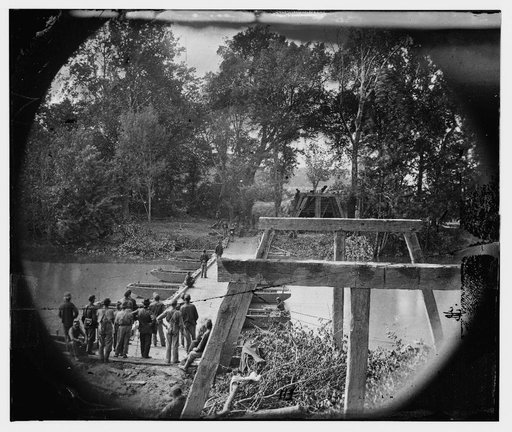 North Anna River, Virginia. Grant's engineers building bridge