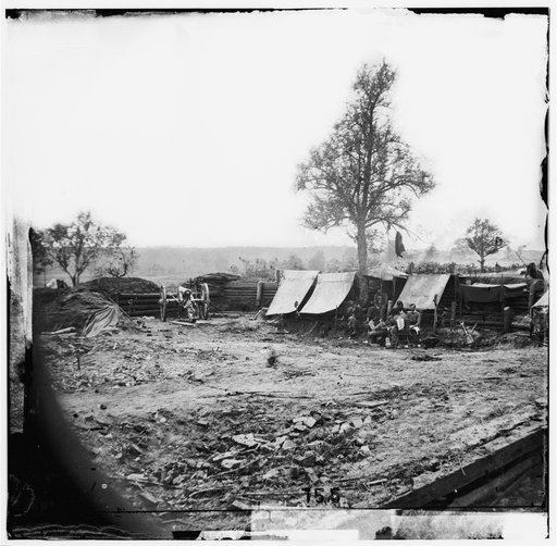 North Anna River, Virginia. Interior view of Confederate redoubt commanding Chesterfield bridge. Captured by 2nd Corps under Gen. Hancock, May 23, 1864