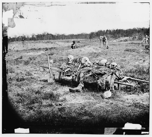 Cold Harbor, Virginia (vicinity). Collecting remains of dead on the battlefield