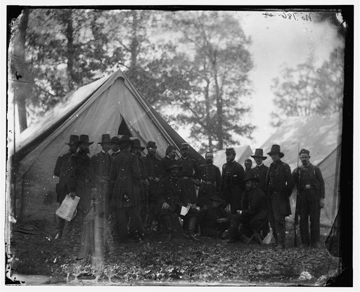 Warrenton, Virginia. Gen. Ambrose E. Burnside and staff