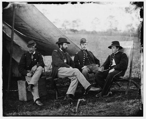 Culpeper, Virginia]. Group of officers, headquarters, Army of the Potomac