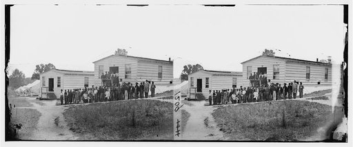 Washington, District of Columbia (vicinity). Group of patients in front of Ward B, Harewood Hospital