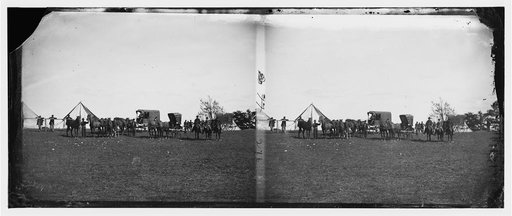 Virginia. Army of the Potomac. Wagons and horses attached to repair Department in charge of Captain Pierce