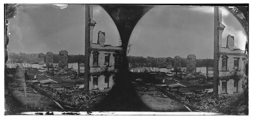 Richmond, Virginia. Ruins of Richmond & Petersburg Railroad bridge
