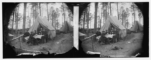 Brandy Station, Virginia. A breakfast party at headquarters. Army of the Potomac