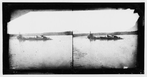 Dutch Gap Canal, Virginia (vicinity). Confederate gunboat sunk in the James river above the canal