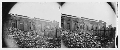 Petersburg, Virginia. Gas works showing the effect of bombardment