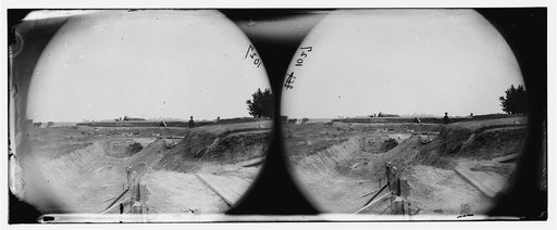 Petersburg, Virginia. Confederate fortifications on the outer line captured by the 18th Corps, June 15, 1864