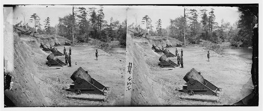 Yorktown, Virginia. 13-inch seacoast mortars of Federal Battery No. 4