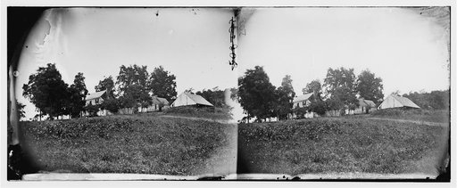 Cedar Mountain, Virginia. Parson Slaughter's house on Slaughter's (or Cedar) Mountain. Site of a Confederate battery