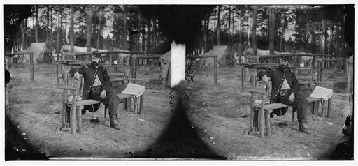 Petersburg, Virginia]. Officer seated