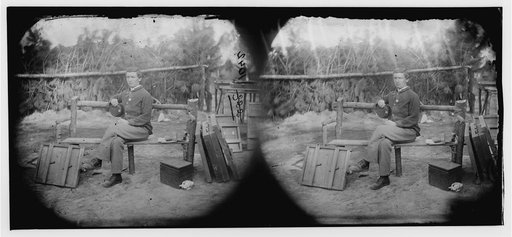 Petersburg, Virginia]. Officer seated