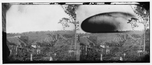 Catlett's Station, Virginia (vicinity). Federal soldiers rebuilding the Orange & Alexandria Railroad bridge over Cedar Run