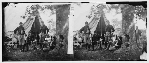 Westover Landing, Virginia. Col. William W. Averell, 3d Pennsylvania Cavalry and staff