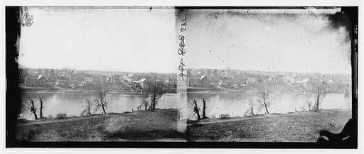 Fredericksburg, Virginia. View of town from east bank of the Rappahannock
