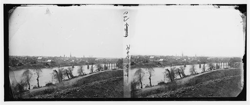Fredericksburg, Virginia. View of town from east bank of the Rappahannock