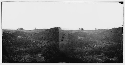 Belle Plain, Virginia. Encampment of 7,000 Confederates in the "Punch bowl"