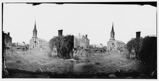 Baptist Church, Fredericksburg, Virginia, from the backyard of the Sanitary Commission depot