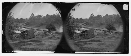 Hanovertown Ferry, Virginia. Canvas pontoon bridges at Hanovertown Ferry, constructed by the 50th N.Y.V. Engineers, May 28, 1864