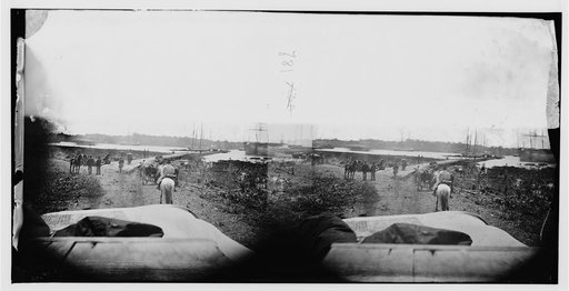Charles City Court House, Virginia (vicinity). Pontoon Bridge on the James River