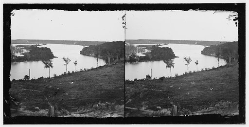 Dutch Gap Canal, James River, Virginia (vicinity). View of river from Confederate battery