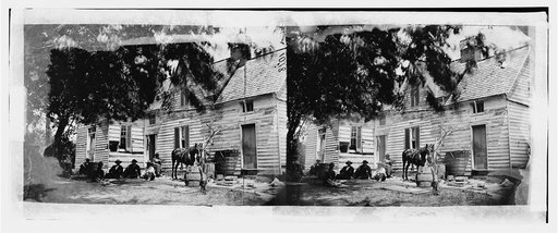 Washington, District of Columbia. House near Fort Stevens showing effect of shot fired during Early's attack on Washington, July 12, 1864