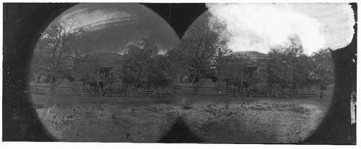 Appomattox Court House, Virginia. View of Court House and soldiers