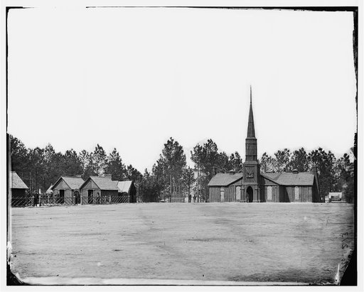 Poplar Grove, Virginia. Officer's quarters and church. 50th New York Engineers