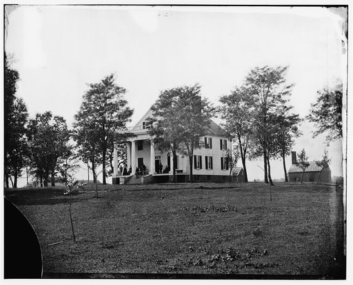 Culpeper, Virginia (vicinity). Residence of John Minor Botts. (Family on porch)