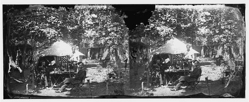 Bealeton, Virginia. Officer's mess, Company E, 93d New York Volunteers