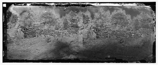 Gettysburg, Pennsylvania. View of breastworks on Round Top