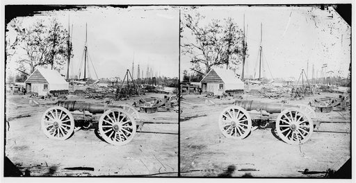 Broadway Landing, Appomattox River, Virginia. Park of artillery