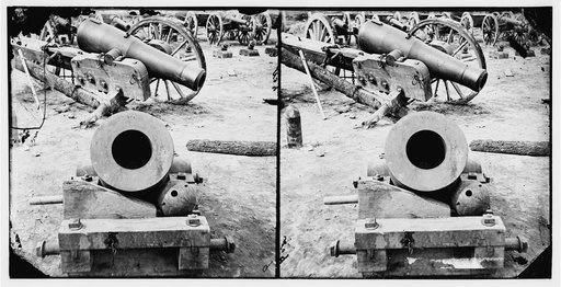 Broadway Landing, Appomattox River, Virginia. View of mortar and artillery