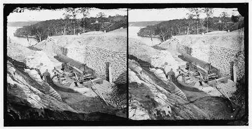 Dutch Gap Canal, James River, Virginia (vicinity). Confederate battery Dantzler